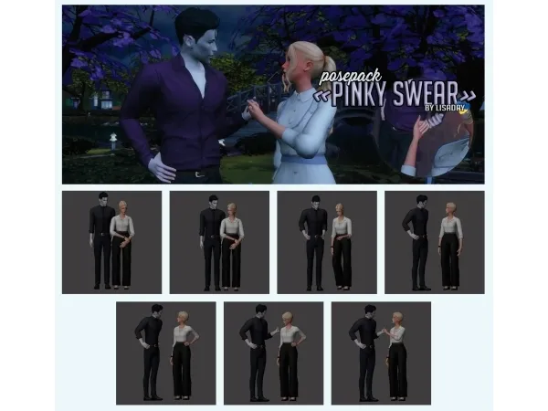 Maxis Match PINKY SWEAR STORY POSE PACK - The Sims 4 Custom Content