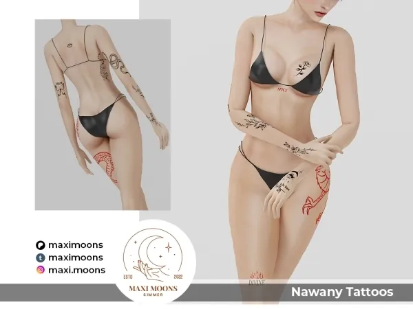 Mix Nawany Tattoos - The Sims 4 Custom Content