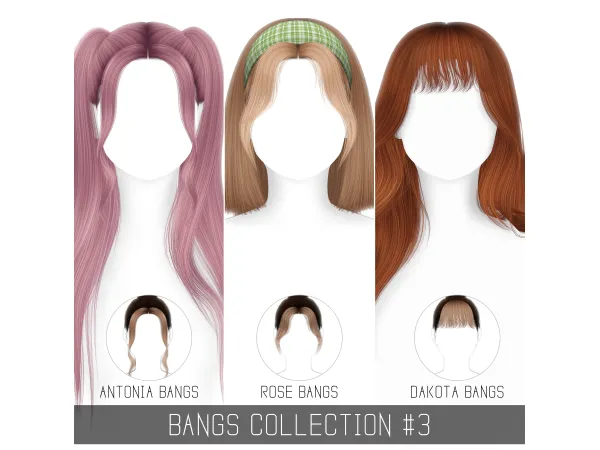 Alpha BANGS COLLECTION 3 by simpliciaty - The Sims 4 Custom Content