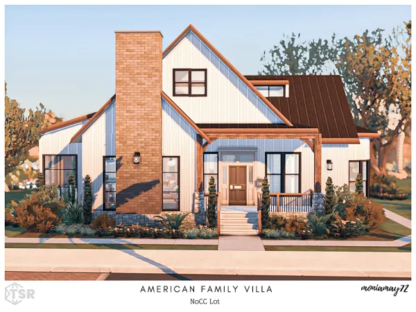 Maxis Match Sims 4 American Family Villa NoCC by moniamay72 - The Sims 4 Custom Content