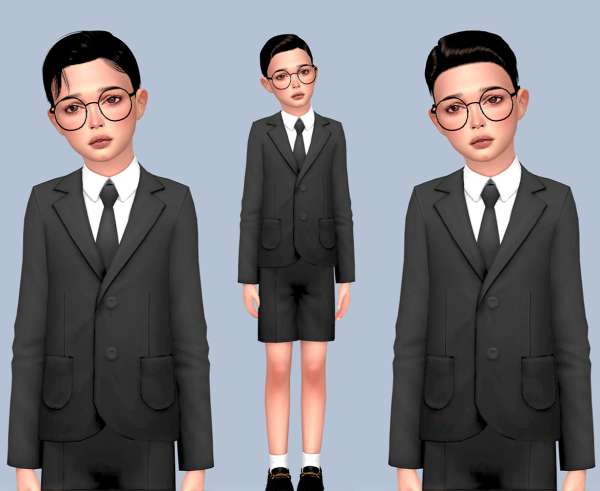 Alpha MMSIMS 25 20 HOME COMING NERD AND B SIDE HAIRS CONVERSION FOR CHILD by simsfinds - The Sims 4 Custom Content