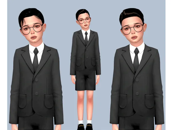 Alpha MMSIMS 25 20 HOME COMING NERD AND B SIDE HAIRS CONVERSION FOR CHILD by yourjinworld - The Sims 4 Custom Content