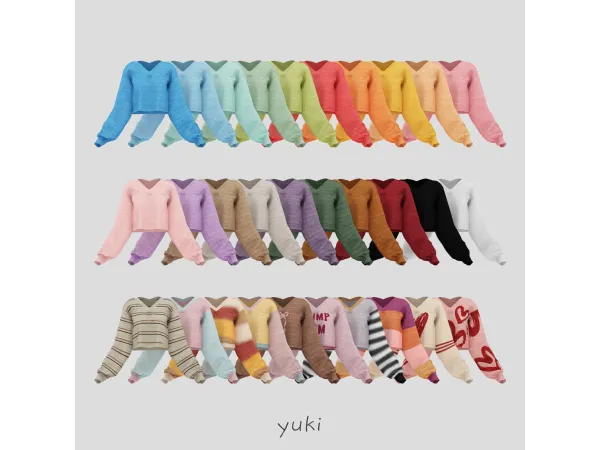 Mix Yuki Top by daisypixels - The Sims 4 Custom Content