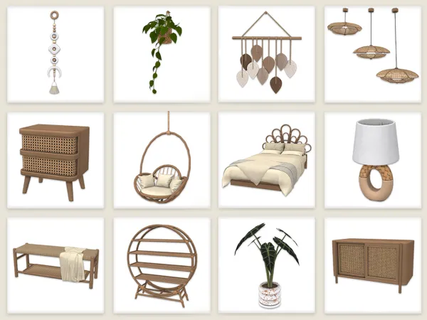 Maxis Match Boho Bedroom - The Sims 4 Custom Content