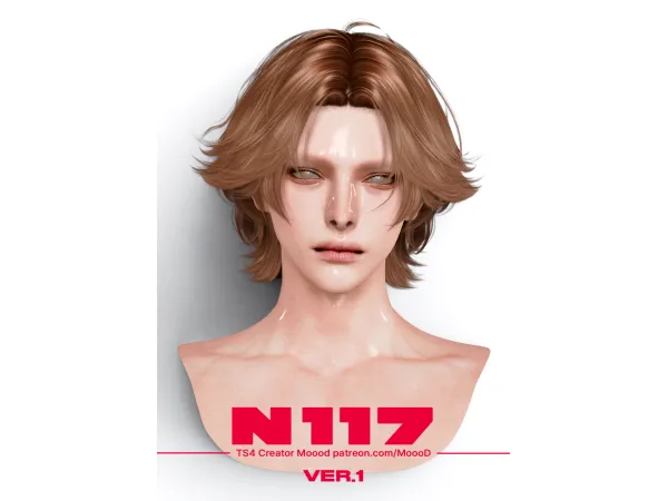 Alpha MoooD Hair N117 VER1 by MoooD - The Sims 4 Custom Content