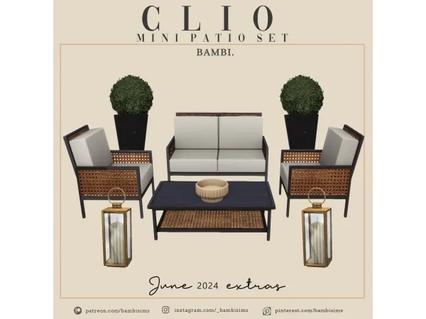 Alpha clio mini patio set - The Sims 4 Custom Content