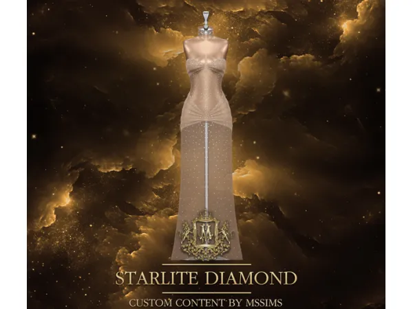 Alpha STARLITE DIAMOND DRESS by Mssims4 - The Sims 4 Custom Content