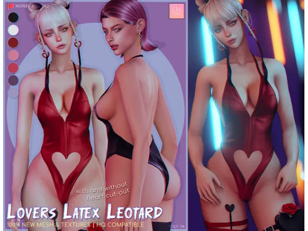 Alpha Lovers Latex Leotard by SMSims - The Sims 4 Custom Content