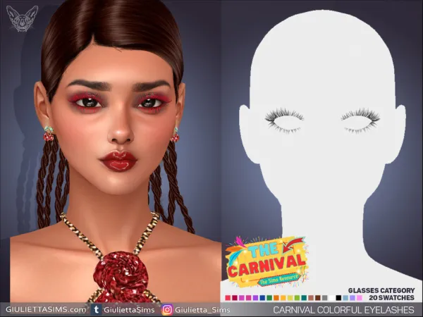 Alpha Colorful Mascara 3D Eyelashes - The Sims 4 Custom Content