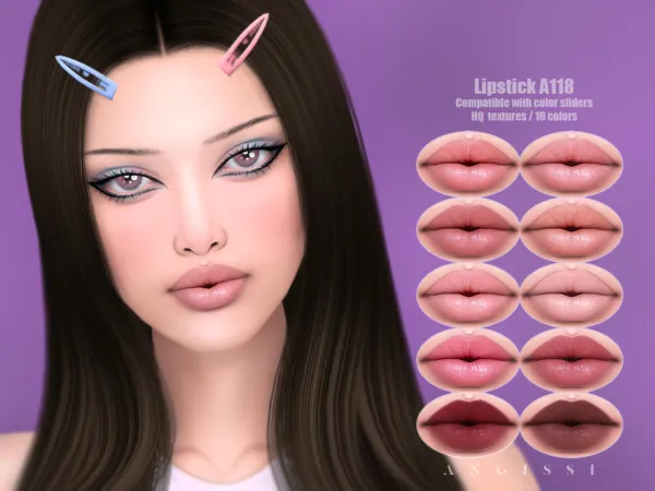 Alpha Lipstick A118 by ANGISSI - The Sims 4 Custom Content