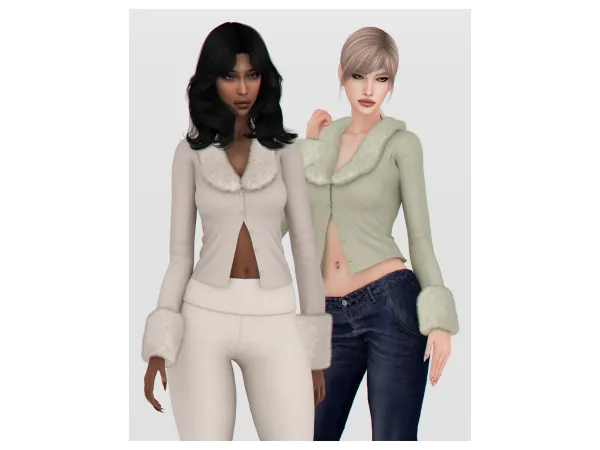 Alpha Angie Fur Cardigan by backtrackcc - The Sims 4 Custom Content