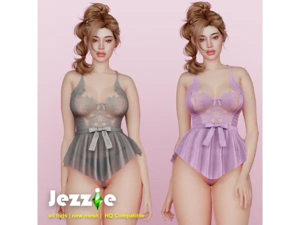 Alpha Sheina Dress by JezzieTs4 - The Sims 4 Custom Content