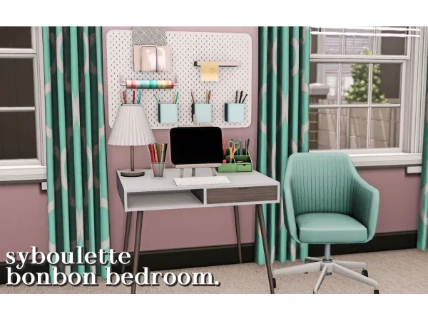 Sims 3 Mix Office Objects CC: syboulette bonbon bedroom: part 2 conversion. by shellsea