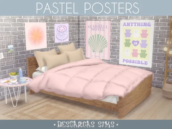 Alpha Pastel Posters - The Sims 4 Custom Content