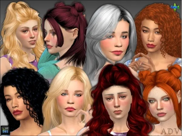 Mix Hair Recolors - The Sims 4 Custom Content