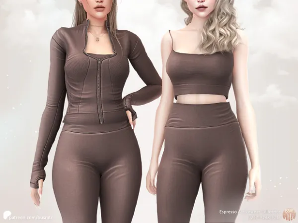 Alpha Espresso Activewear Collection tr by busra - The Sims 4 Custom Content