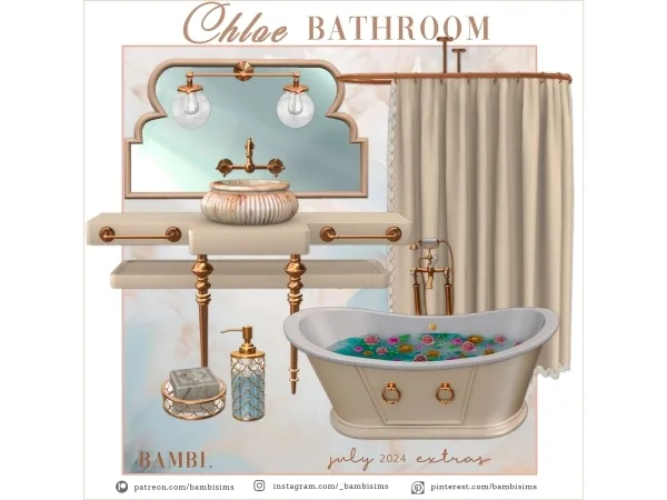 Alpha chloe bathroom set - The Sims 4 Custom Content