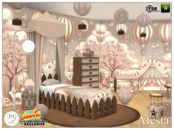 Maxis Match The carnival Afesta kids bedroom set by jomsims - The Sims 4 Custom Content
