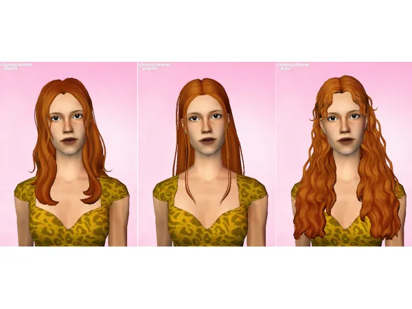 Five Clumsyalienn Hairs in The New Hair System by y2sims - The Sims 2 Custom Content