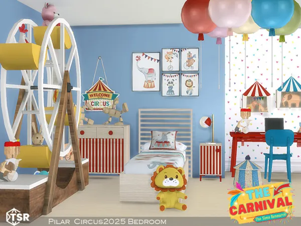 Mix Circus2025 Bedroom by Pilar - The Sims 4 Custom Content