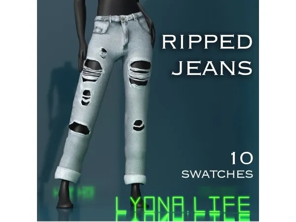 Mix Ripped Jeans - The Sims 4 Custom Content