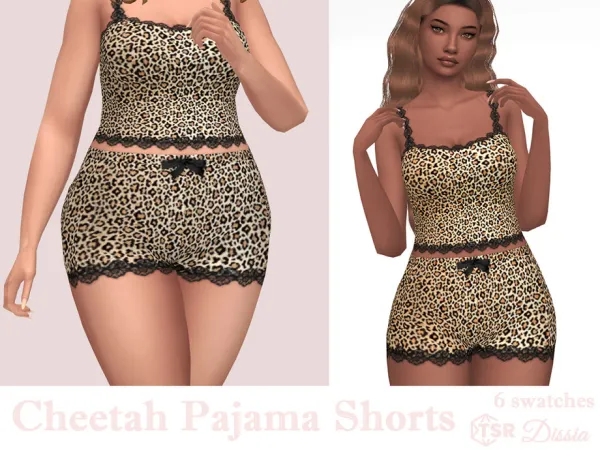 Mix Cheetah Pajama Shorts by Dissia - The Sims 4 Custom Content