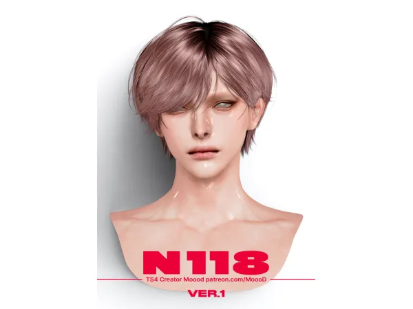 Alpha [SIMS4TS4] MoooD Hair N118 VER1 - The Sims 4 Custom Content