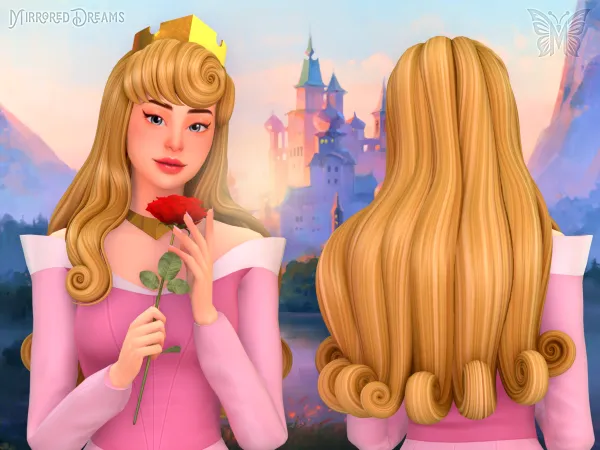 Hair Princess Aurora + Crown + Necklace