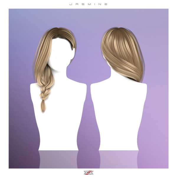 Alpha LEXEL Jasmine (hairstyle) by lexel - The Sims 4 Custom Content
