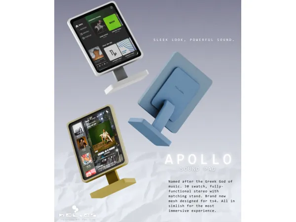 Mix APOLLO Sound Pad MA x HELIOS Functional Stereo by Ophernelia - The Sims 4 Custom Content