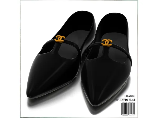 Alpha CHANEL Stiletto Flat by mirosims2020 - The Sims 4 Custom Content