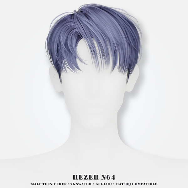 Alpha [Hezeh]Hair_No64 by hezeh - The Sims 4 Custom Content