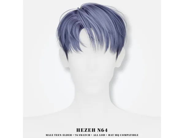 Alpha [Hezeh]Hair_No64 - The Sims 4 Custom Content