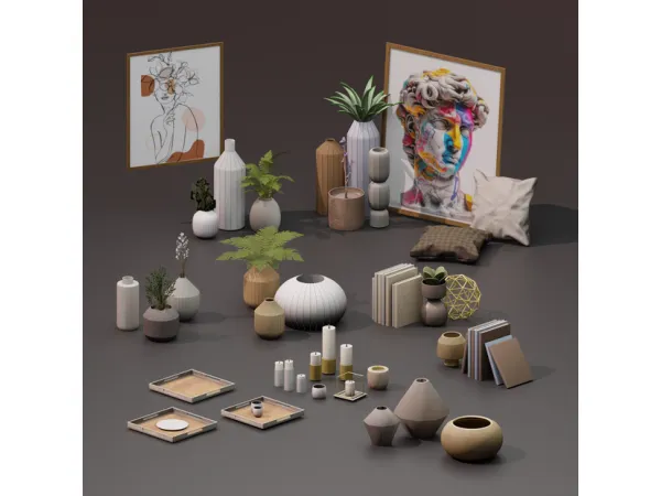 Mix Artisan Home Clutter by SnootySims - The Sims 4 Custom Content