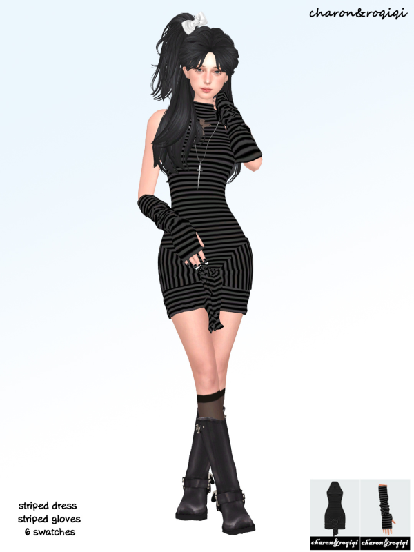 Maxis Match patchwork sleeveless dress by simsfinds - The Sims 4 Custom Content