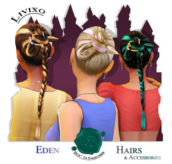 Maxis Match EDEN HAIRS by simsfinds - The Sims 4 Custom Content