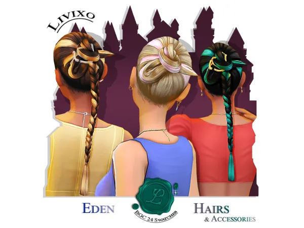 Maxis Match EDEN HAIRS by Livixo - The Sims 4 Custom Content
