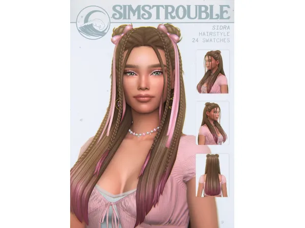 Maxis Match Sidra Hairstyle (3 Versions) by simstrouble - The Sims 4 Custom Content