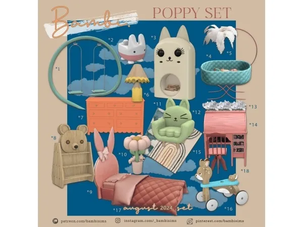 Alpha poppy set - The Sims 4 Custom Content