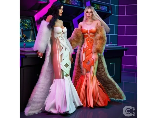 Alpha Cutout Dress with Crisscrossed Strips - The Sims 4 Custom Content