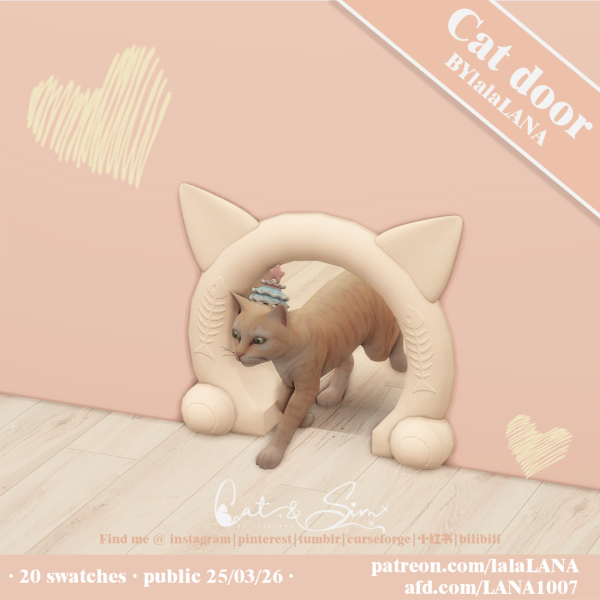 Maxis Match Little stuff Cat door by simsfinds - The Sims 4 Custom Content