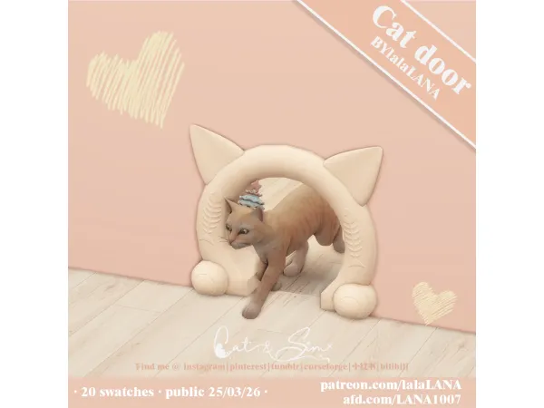 Maxis Match Little stuff Cat door by lalalana - The Sims 4 Custom Content