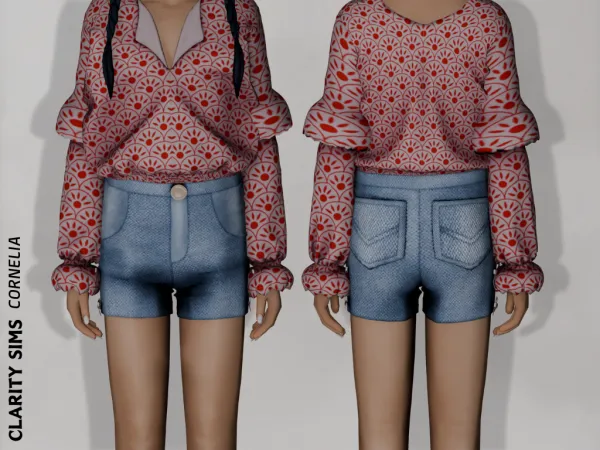 Alpha Cornelia Shorts Child - The Sims 4 Custom Content