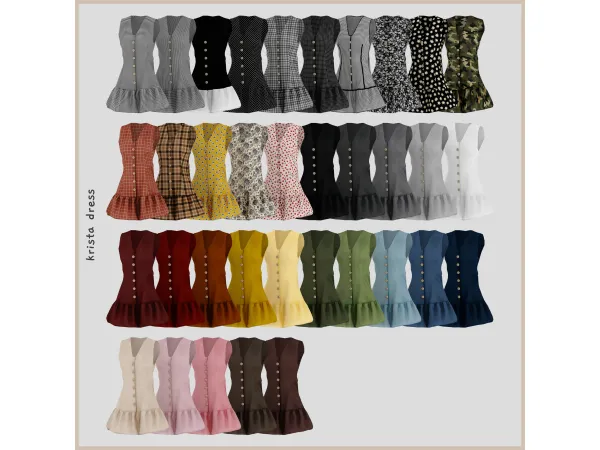 Maxis Match Krista Dress - The Sims 4 Custom Content