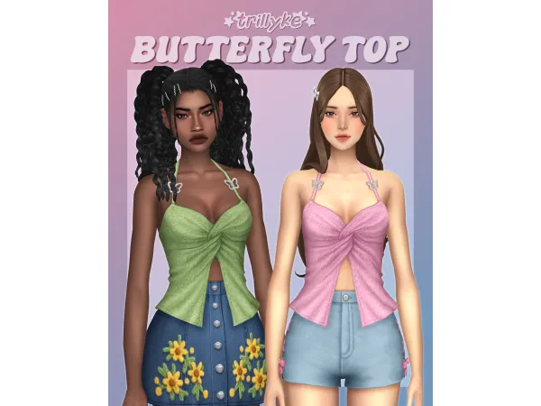 Maxis Match Butterfly Top by trillyke - The Sims 4 Custom Content