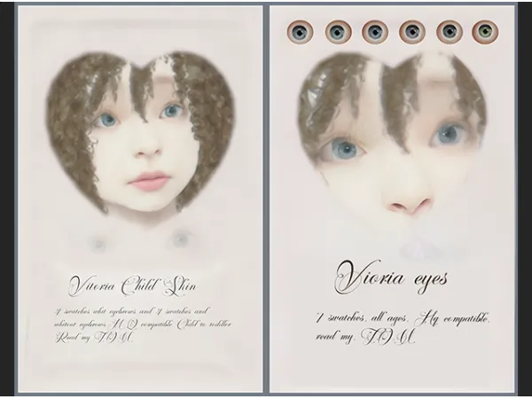 Alpha [M3yu30e1u30a4] Vitoria Skin and eyes Teen to toddler - The Sims 4 Custom Content