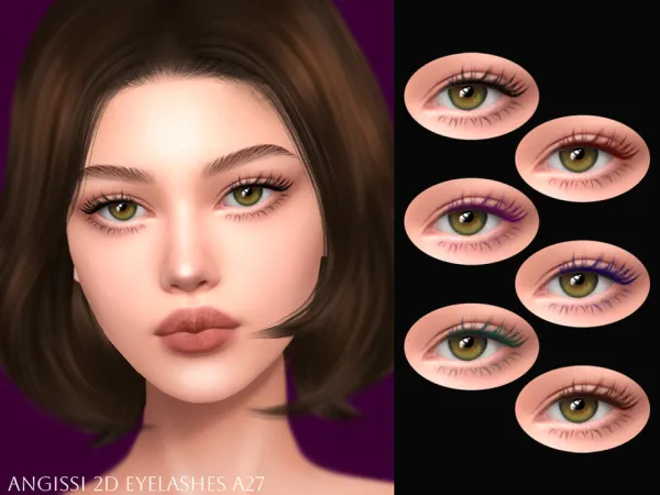 Alpha 2D eyelashes A27 by ANGISSI - The Sims 4 Custom Content