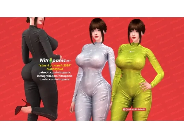 Alpha Nitropanic_fullbodysuit - The Sims 4 Custom Content