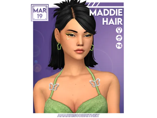 Maxis Match Maddie Hair by aharris00britney - The Sims 4 Custom Content