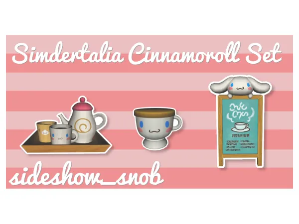 Sims 3 Mix Kitchen Objects CC: Simdertalia Animal Crossing Cinnamoroll Set converted to the sims 3 by sideshow_snob